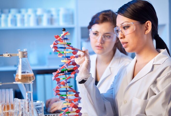 Medical researchers reviewing clinical data